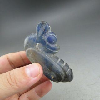 Chinese,  Jade,  Hongshan Culture,  Natural Blue Crystal,  Apollo,  Pendant Q0023