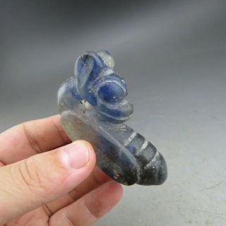Chinese,  jade,  Hongshan culture,  Natural blue crystal,  Apollo,  pendant Q0023 2