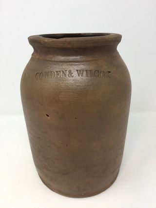 Cowden & Wilcox Harrisburg Stoneware Primitive Crock