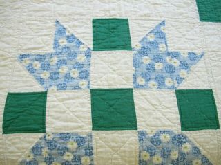 Dated 1935,  NOT Signed Vintage Feed Sack Hand Sewn SISTER ' S CHOICE Quilt; FULL 6