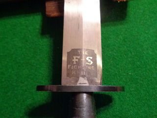 RARE c.  1940 ' s Wilkinson 2nd Pattern Fairbairn - Sykes Commando Knife Scroll Etch 11