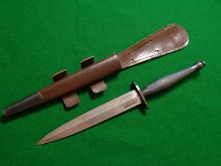 RARE c.  1940 ' s Wilkinson 2nd Pattern Fairbairn - Sykes Commando Knife Scroll Etch 8