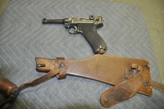 Ww1 German Dwm Artillery Luger P.  08 Shoulder Stock