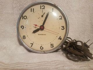 Hammond Clock Synchronous Model 311 Round Chrome Hanging 3 Minute Timer