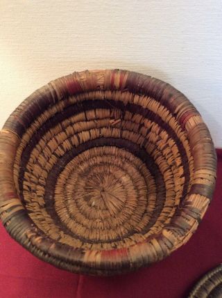 Antique Native American Hopi Indian Lidded Coil Seed Basket 1800’s 5