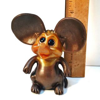 Vintage Russ Berrie Oily Jiggler Mouse / Orange Brown Gold / 1968 5