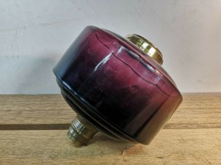 Antique Victorian Amethyst Purple Glass Oil Lamp Font