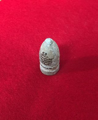 Dug Confederate Civil War Bullet Relic Bulb Nose CS 54 Gardner Cold Harbor 3