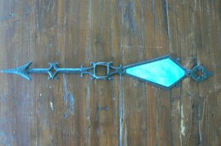Antique Lightning Rod Arrow With Blue Glass Accent - 3/4 " Hole - Piece