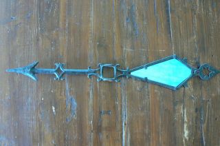 Antique Lightning Rod Arrow with Blue Glass Accent - 3/4 