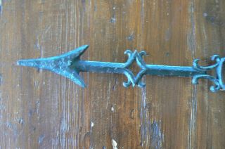 Antique Lightning Rod Arrow with Blue Glass Accent - 3/4 