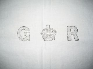 " Antique " Royal Household Tea Towel.  Marked Gr 1942 (with Crestmark).