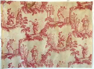 Rare Early 19th C.  French Cotton Chinoiserie Printed Toile (2791)