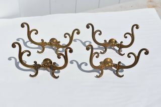 4 Vintage Victorian Style Bronze/brass Colth,  Hat,  Key Hooks