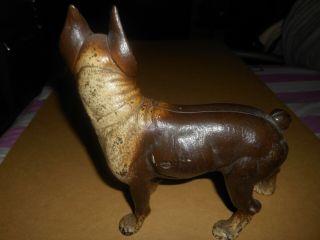 Vintage Cast iron Boston Terrier Doorstop Hubley 9  x 9 2