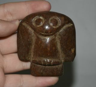 Ancient China " Hong Shan " Culture Old Jade Carved Bird Eagle " Owl " Pendant 2.  6 "