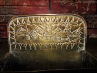 Antique Dutch Windmill Brass Repousse Hand Hammered Wall mount Candle Box EXC 3