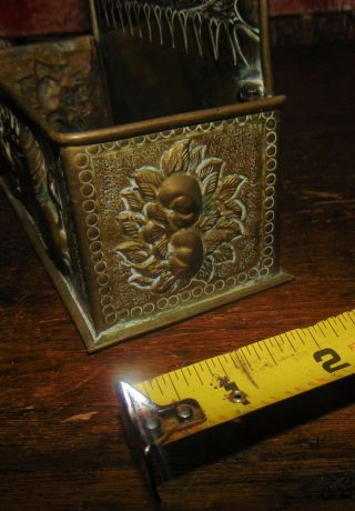 Antique Dutch Windmill Brass Repousse Hand Hammered Wall mount Candle Box EXC 5