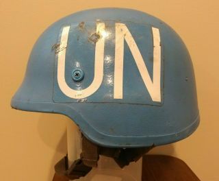 Un Peacekeeper Blue Schuberth B826 Ballistic Helmet Size L W/ Flecktarn Cover