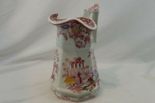 Cleopatra Francis Morley 9.  25 " Pitcher Pink Egyptian Temple Flowers Antique1850