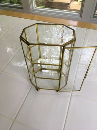 Glass antique brass display case 2