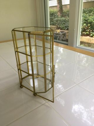 Glass antique brass display case 3