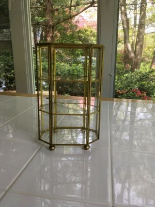 Glass antique brass display case 4