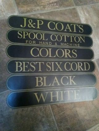 J & P Coats Spool Cabinet Decals Label 