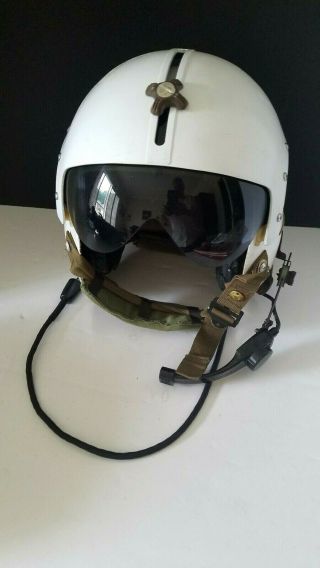 Vtg.  Vietnam Era Military Gentex (l) Flight Helmet With Visor And Bag (3/65)