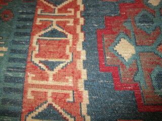 Vintage French Kilim Door Curtain.  Upholstery Fabric Projects Ethnic Blues Reds 4