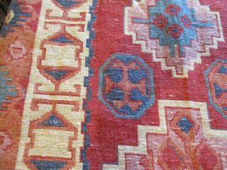 Vintage French Kilim Door Curtain.  Upholstery Fabric Projects Ethnic Blues Reds 7