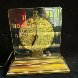 Viking Moonglow Electric Clock,  Gold On Glass
