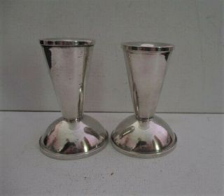 Vintage Mcm Duchin Creations Sterling Candle Holders Reversible Mid Century