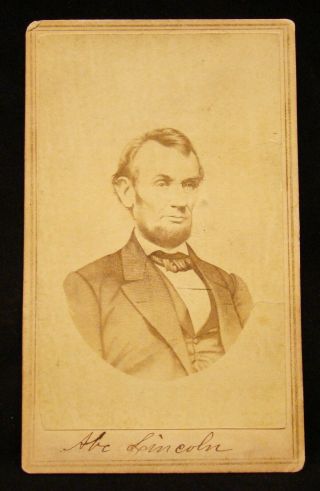 Cdv Of President Lincoln Given To A Union Soldier During The Civil War