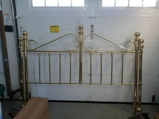 Gently Loved King Size Brass Bed Head/foot Board And Frame