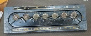 Vtg Antique 1920 Calculator Corporation Mechanical Calculator 7 Digits,  Wood Bas
