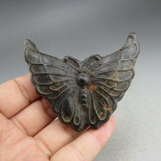 Chinese Jade,  Hongshan Culture,  Black Magnet,  Jade,  Butterfly,  Pendant K00291