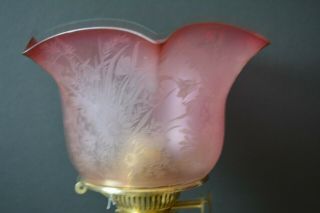 Victorian Cranberry Oil Lamp Shade No Cracks