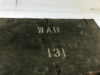 Vintage WOOD FOOT LOCKER military US army trunk chest Green storage box crate 31 3