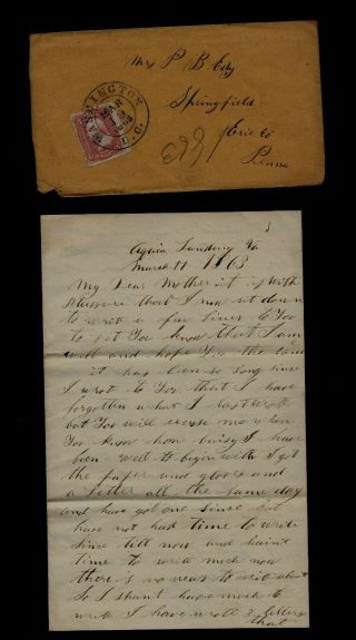 111th Pennsylvania Infantry Civil War Letter " Called By The Bugle " Aquia Landing