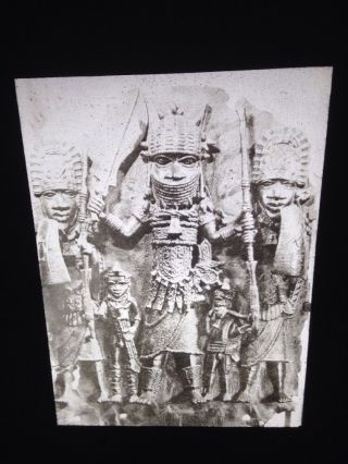 Benin - Chief & Retainers Bronze Relief - African Nigerian Tribal Art 35mm Slide