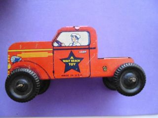 Vintage Walt Reach Toys Courtland Tin Lumber Tractor Trailer Made in USA 5