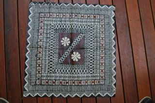 Tapa Cloth Piece From Vatulele Island Fiji Old Collected Late 1970 