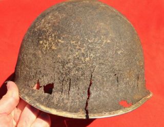 Rare Historic Wwii Battlefield Dug Us Helmet Shell From Normandy