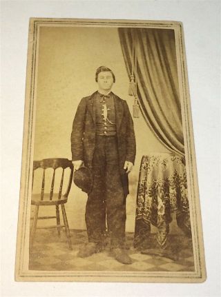 Rare Antique American Civil War ID ' d Drummer 44th Iowa Reg.  Infantry CDV Photo 2