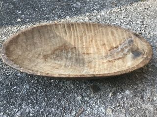 Early Antique Primitive Wooden Butter Dough Bowl Tray Trencher Georgia Barn Find