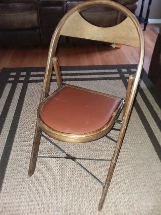 Vintage Antique Bent Wood Folding Chair Funeral Home Parlor Lotz Roanoke