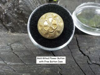 Old Rare Vintage Antique Civil War Relic Confederate Gold Gilted Flower Button