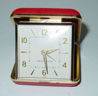 Vintage Westclox Red Travel Alarm Clock Made in Japan 2