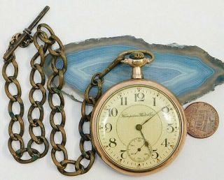 Antique 1914 Hampden 16s William Mckinley 21 Jewel Pocket Watch